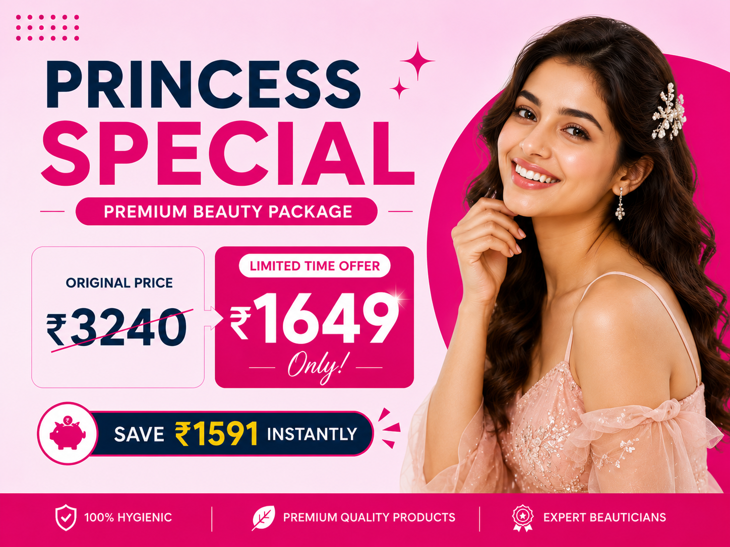 Princess Special - Facial + Waxing + Manicure & Pedicure